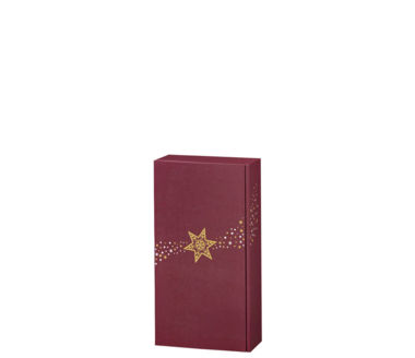 Weihnachtsverpackung 2er Präsentkarton Lino Weihnachtsstern rot