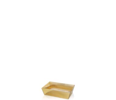 Geschenkverpackung Präsentkorb Gold viereckig groß mit Struktur