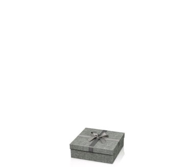 Weihnachtsverpackung Geschenkbox grau mit Schleife